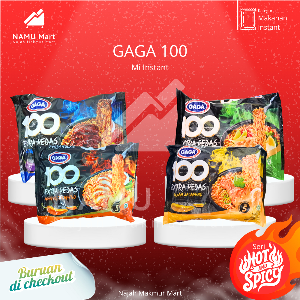 

Mie GAGA 100 Extra Pedas-Halal BPOM