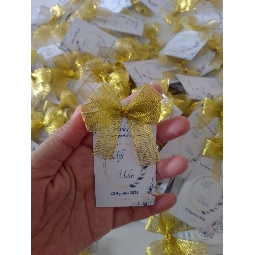 

50pcs pita kartu ucapan/pita kartu kupon voucher/aplikasi pita tempel+card