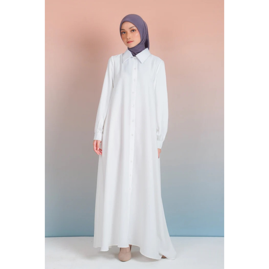 Elzatta Gamis Plaket Kancing Crinkle Gamis Basic Full Kancing