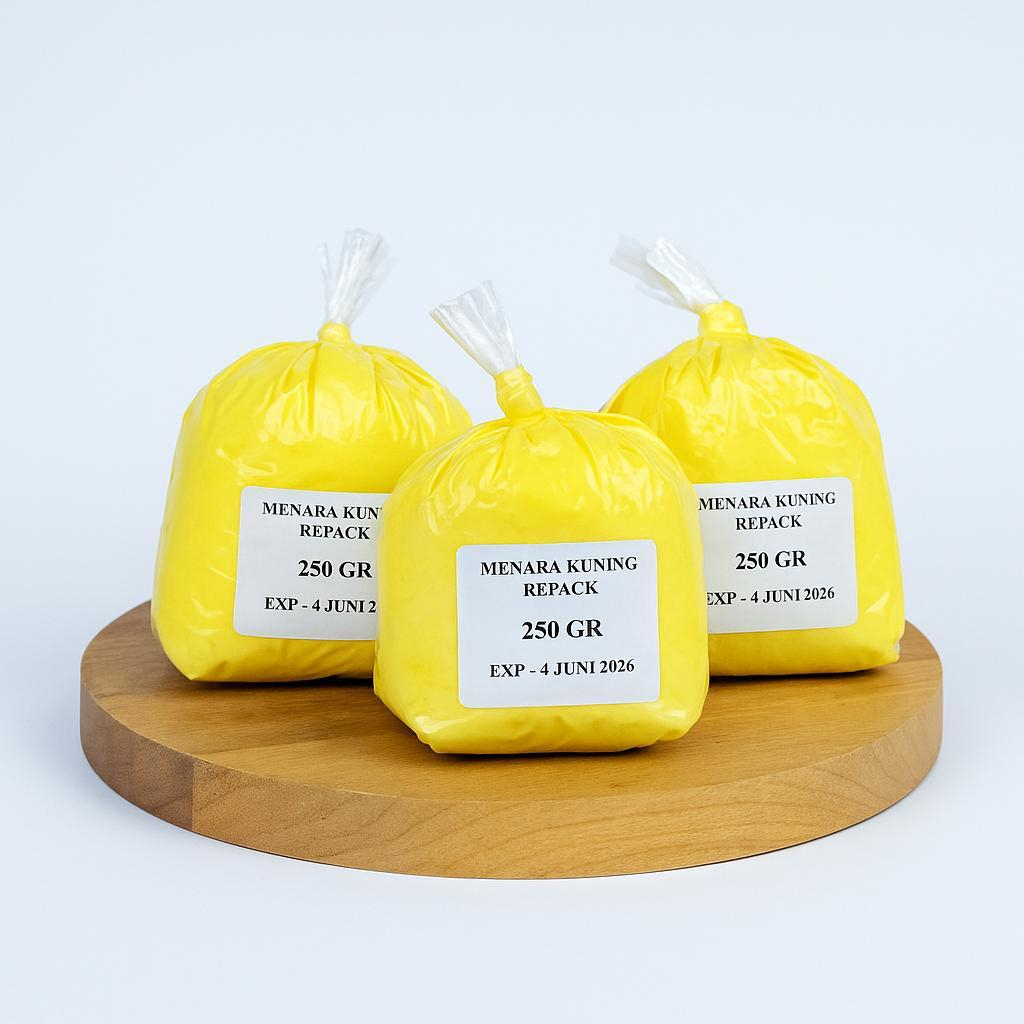 

Mentega Kuning Menara 250gr – Margarin Kiloan untuk Kue, Roti, Gorengan, Olesan