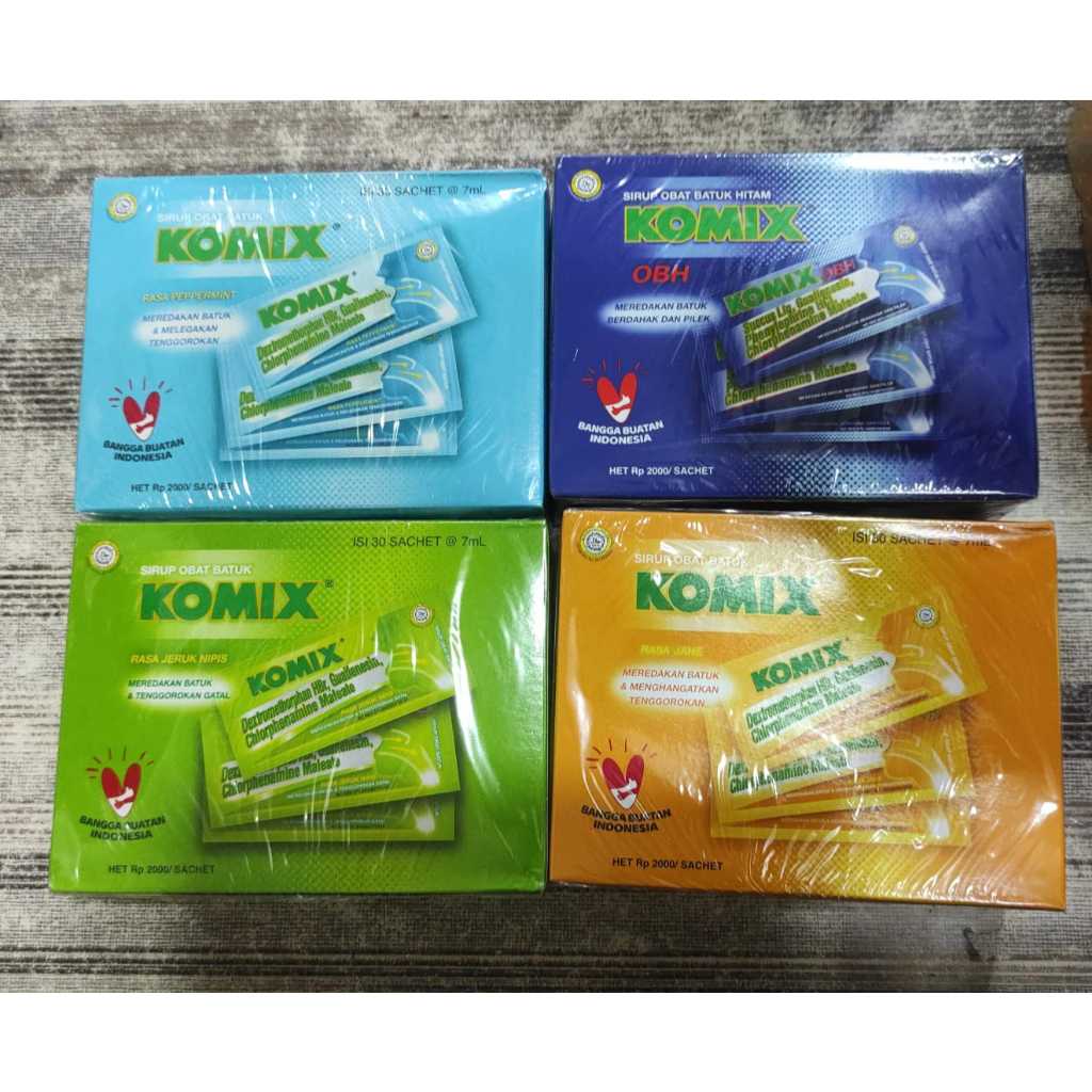 OBAT BATUK KOMIX SACHET 1 BOX ISI 30 | OBAT BATUK DEWASA