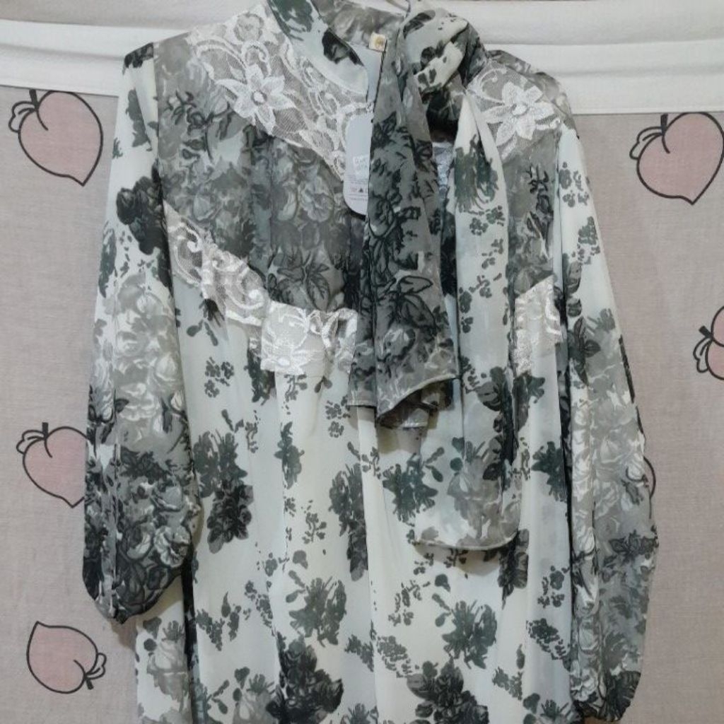 Gamis ceruty mix brukat set jilbab segi empat