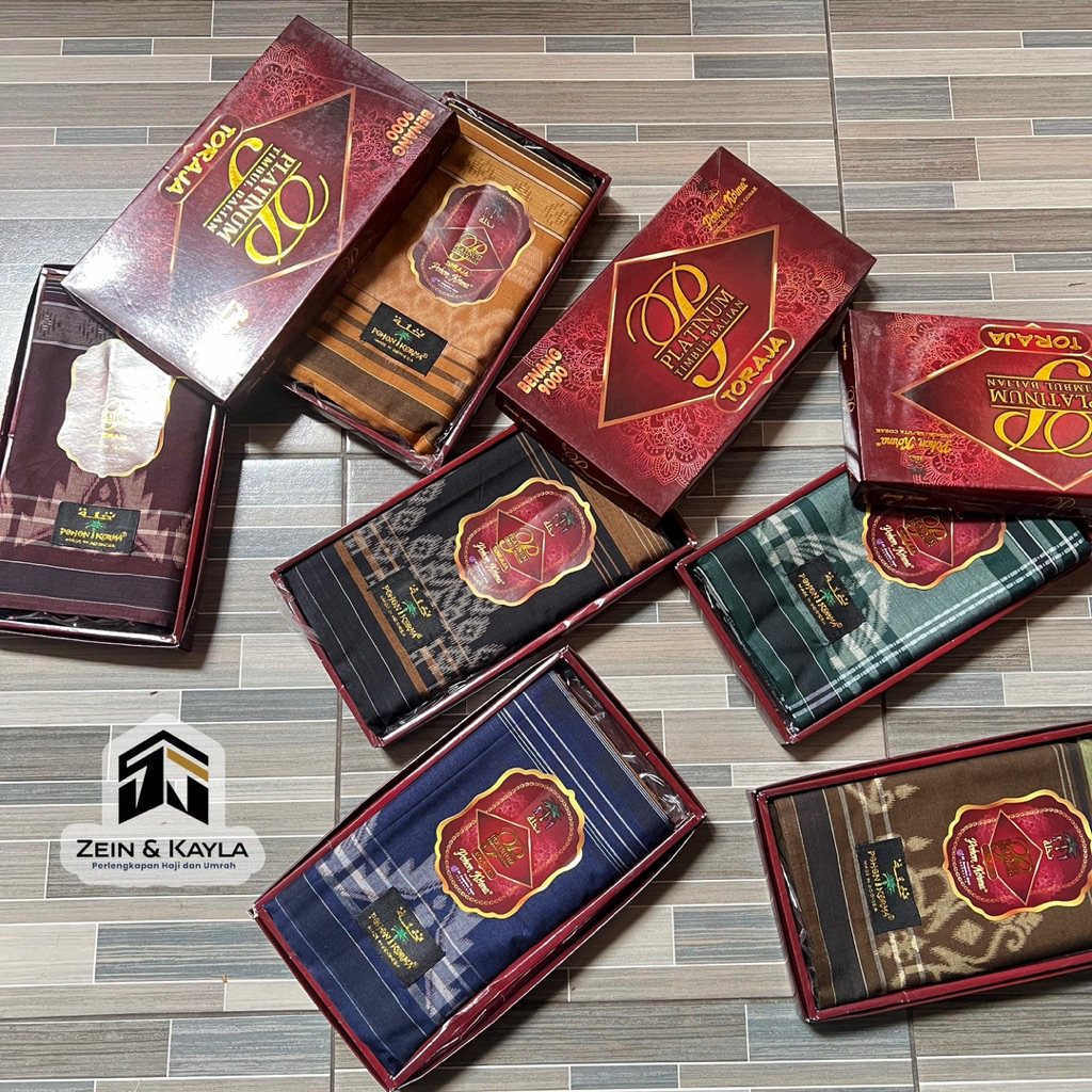 Sarung Tenun Benang 9000 Pohon Korma Platinum Toraja