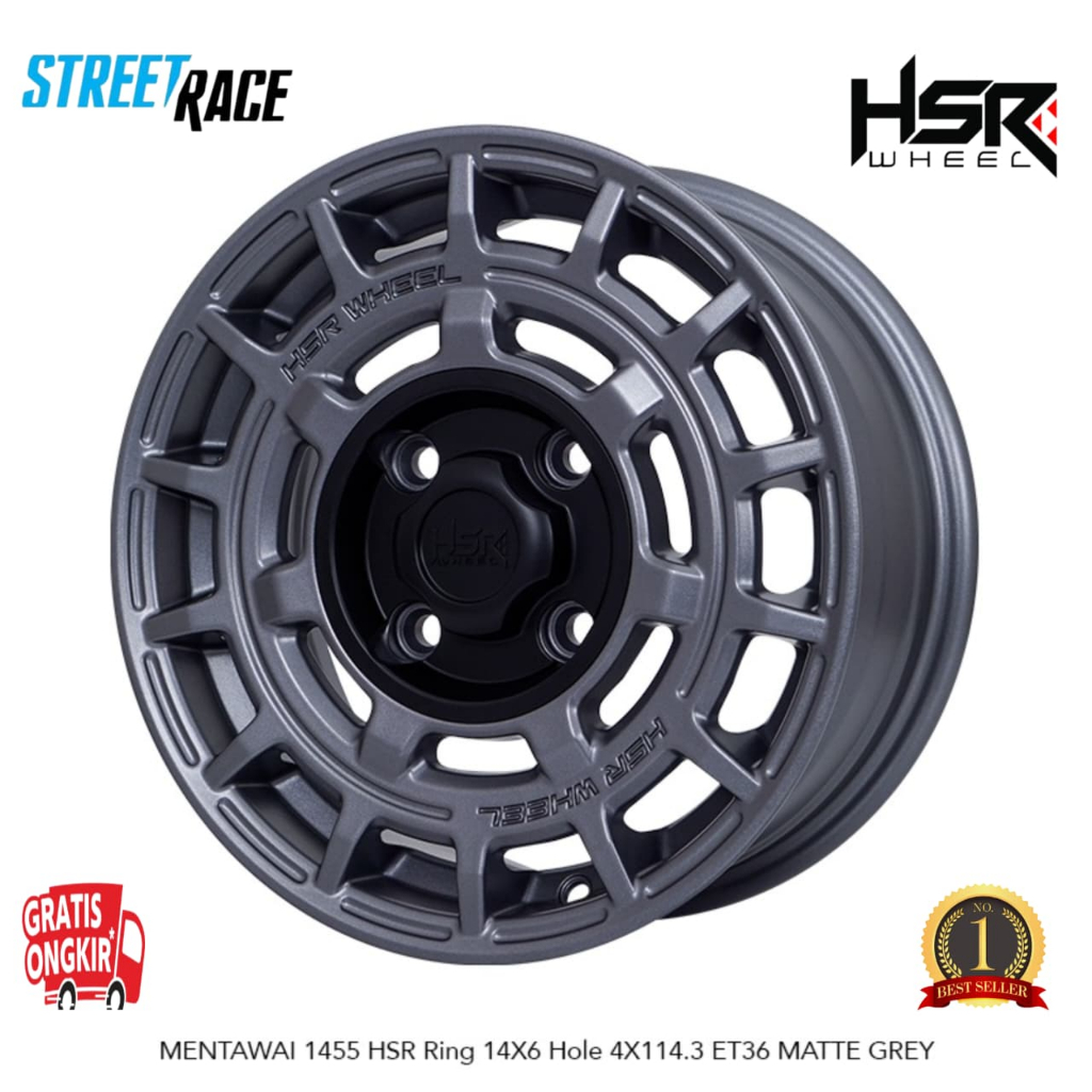 Velg HSR Ring 14 Mobil Xenia Avanza Ring 14 Pcd 4x114.3 Lebar 6 Rata Et 36