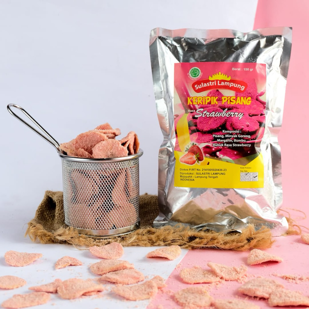 

keripik pisang rasa strawberry sulastri lampung
