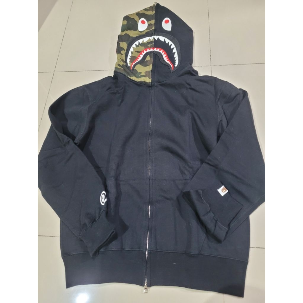 Hoodie Jacket Bape Bathing Ape Shark Half Green Japan