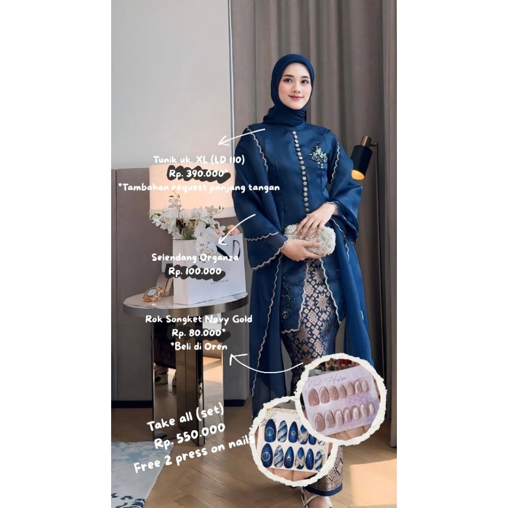 Kinanthi Tunik Navy by Alfizahrahijab