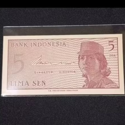 UIG44 5 SEN DWIKORA TAHUN 1964 GRESS / UNC