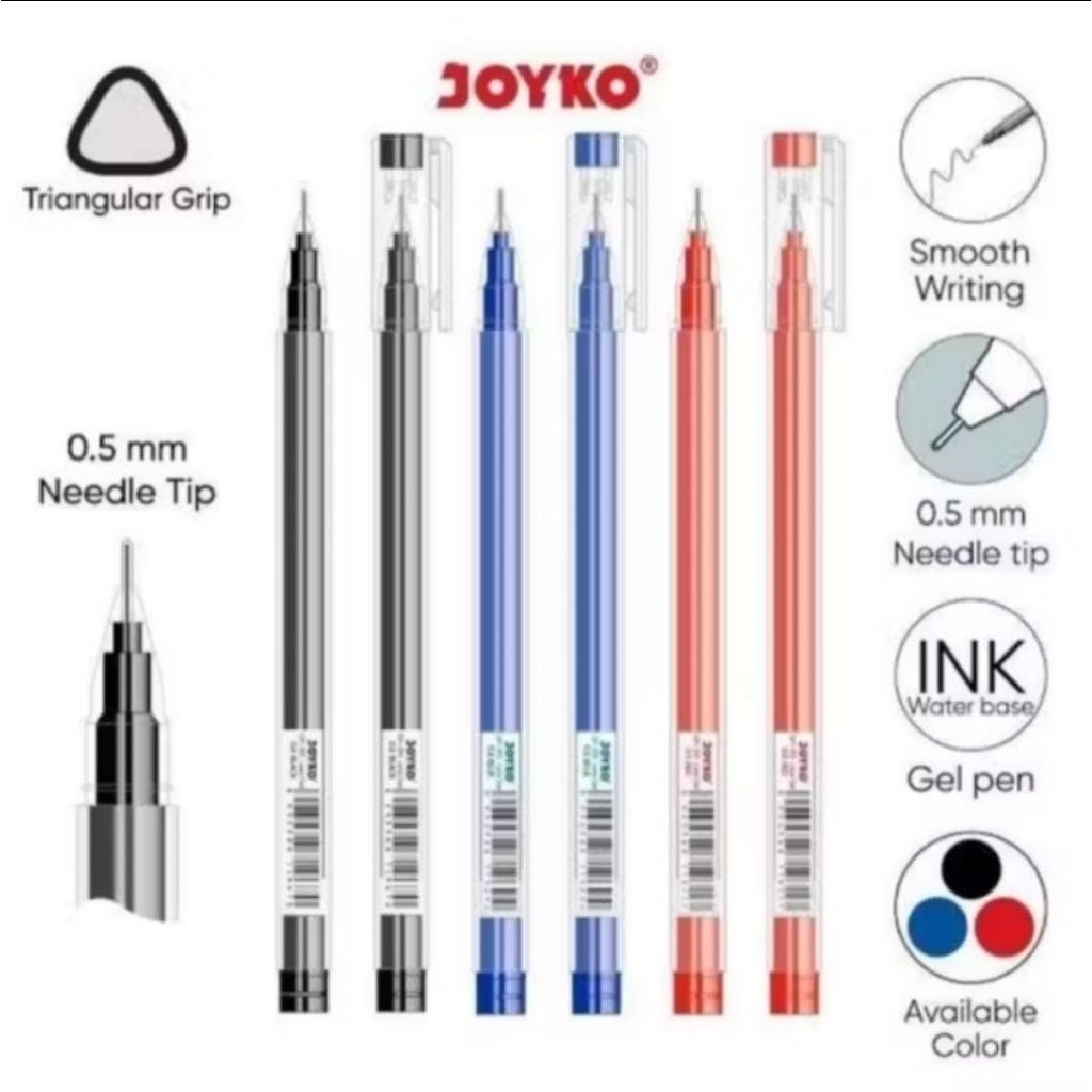 

[LUSIN / 12PCS] BALLPOINT JOYKO GP-393 LEOS GEL 0.5mm / PENA JOYKO CAIR GP393 LEOS GEL