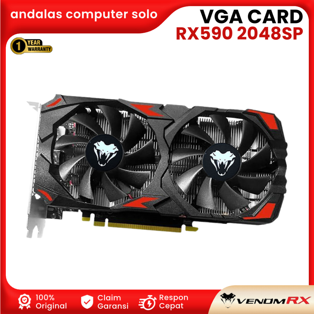 VGA CARD VenomRX RX590 2048SP 8GB GDDR5 256-bit VGA VENOMRX RX590 GARANSI