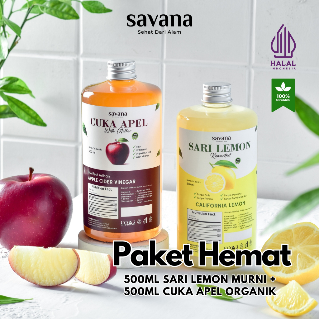 

[Bundling] Cuka Apel 500ml dan Sari lemon 500ml Savana