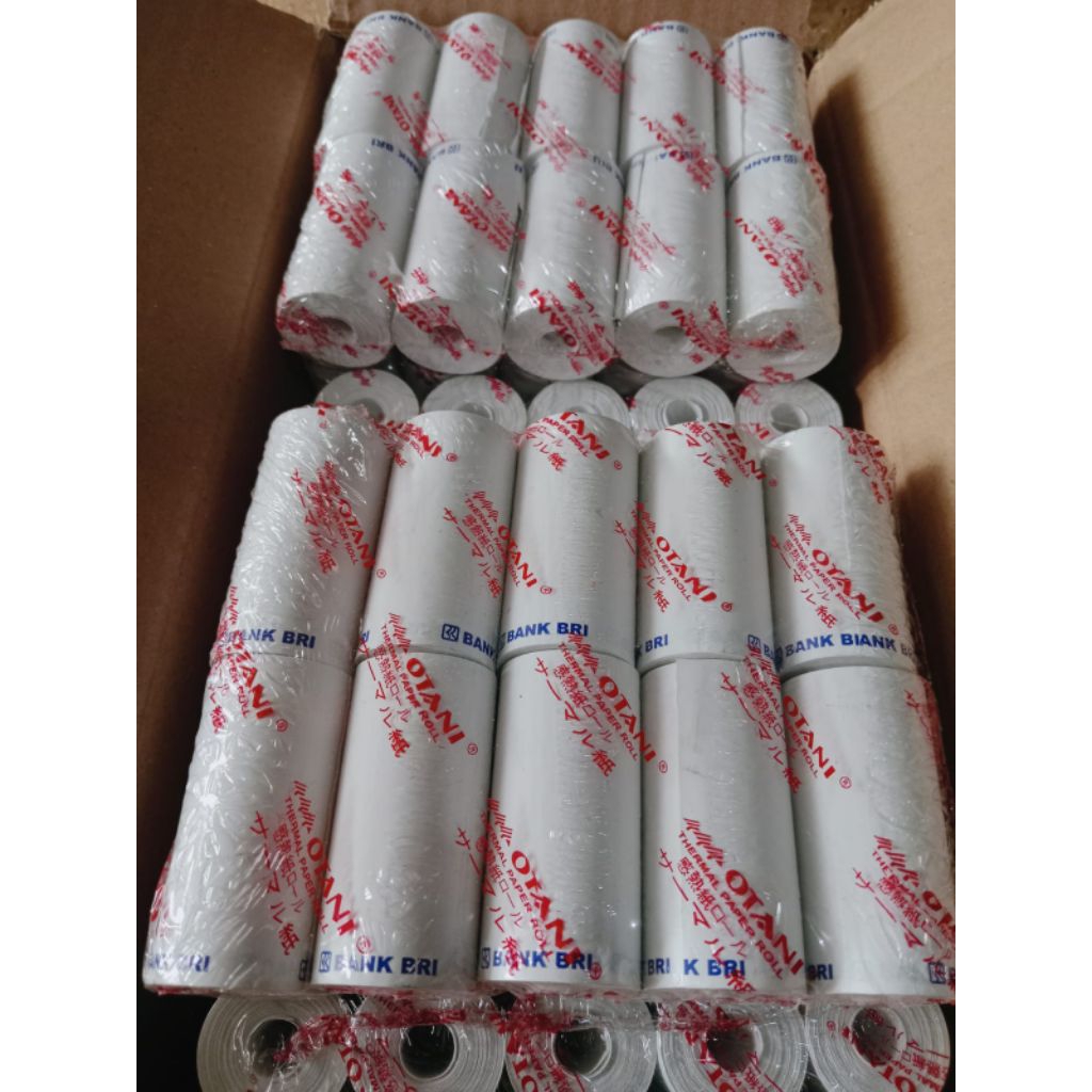 

kertas thermal edc logo bank BRI ukuran 58x33mm isi 10 roll/pcs