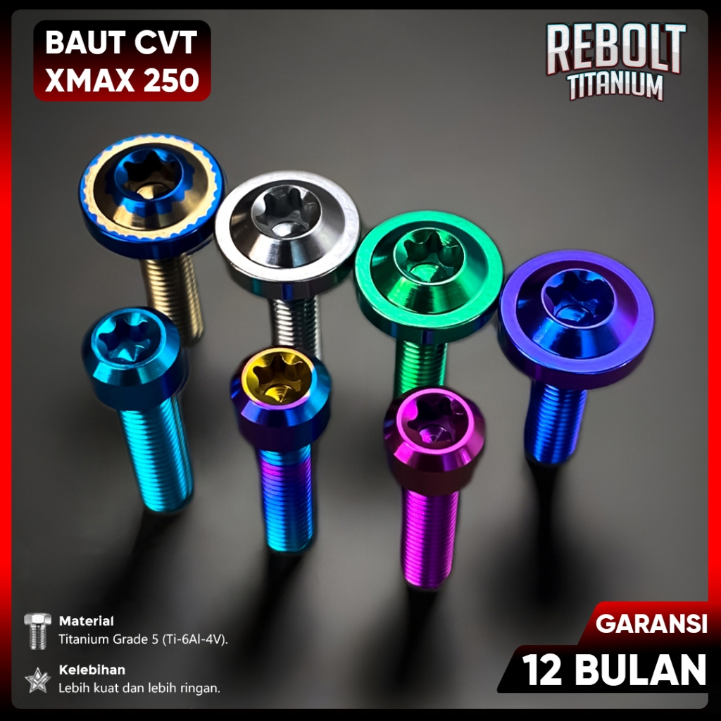 Baut Probolt Titanium CVT Xmax 250 Grade 5 REBOLT Titanium