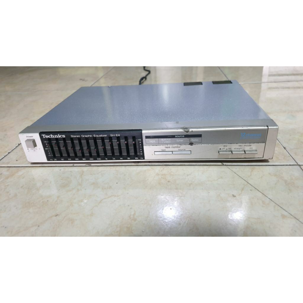graphic equalizer12band stereo technics sh-e4 vintage made in japan second bekas normal siap pakai