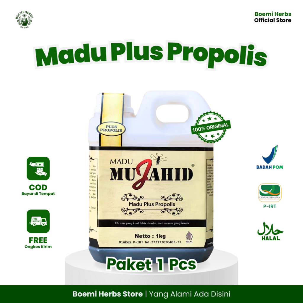 

[PAKET 1 PCS] Madu Hutan Propolis Mujahid 1Kg – Herbal Alami untuk Daya Tahan Tubuh dan Pemulihan Sakit