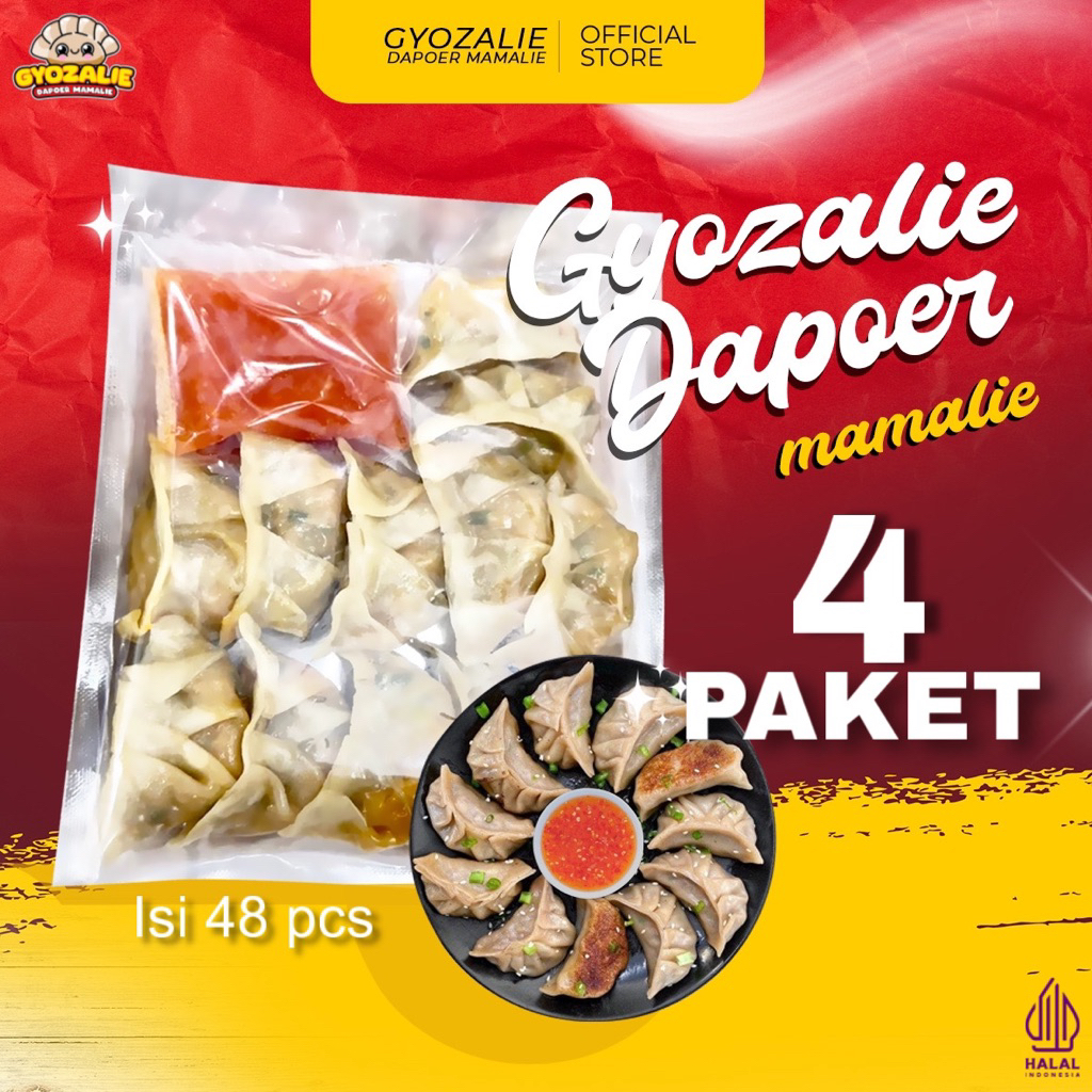 

4 PAKET Gyoza isi 48pcs free saus pedas Halal Homemade