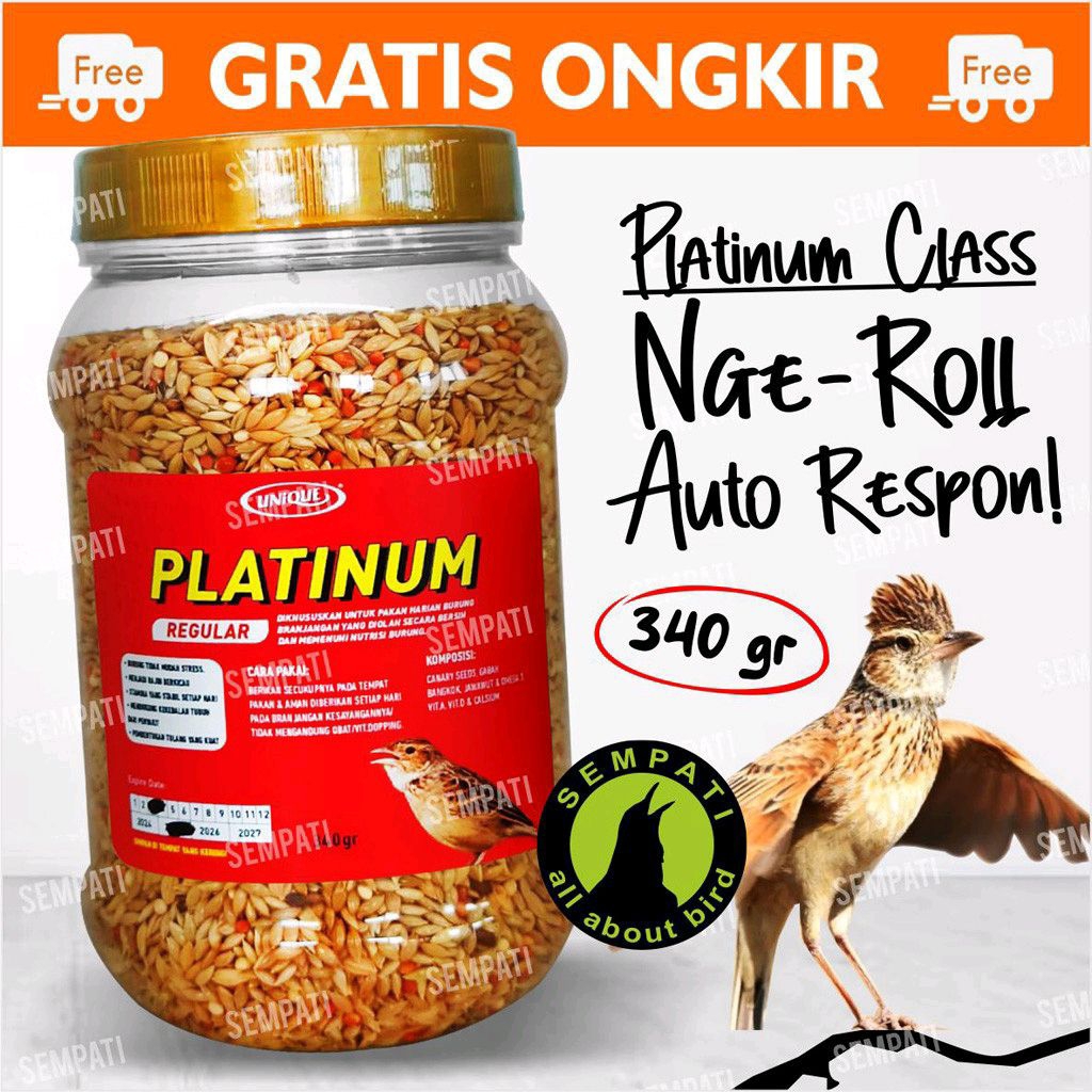 Unique Platinum Reguler Pakan Burung Branjangan Jawa Wates Parva Sawah Pakan satu perbotol