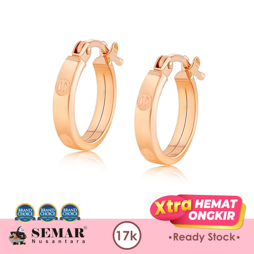 Anting Emas Charlotte Hoop Rose Gold 17K Semar Nusantara