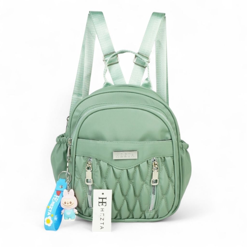 Tas Ransel Wanita Ukuran Sedang / Tas Gendong Cewek Model Res Diri Depan Motif Bordir Waterproof