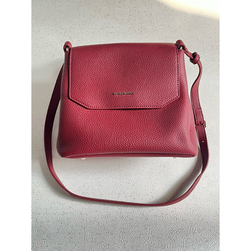 Tas Hush puppies Sling Bag & Handle Bag (Deep Maroon)