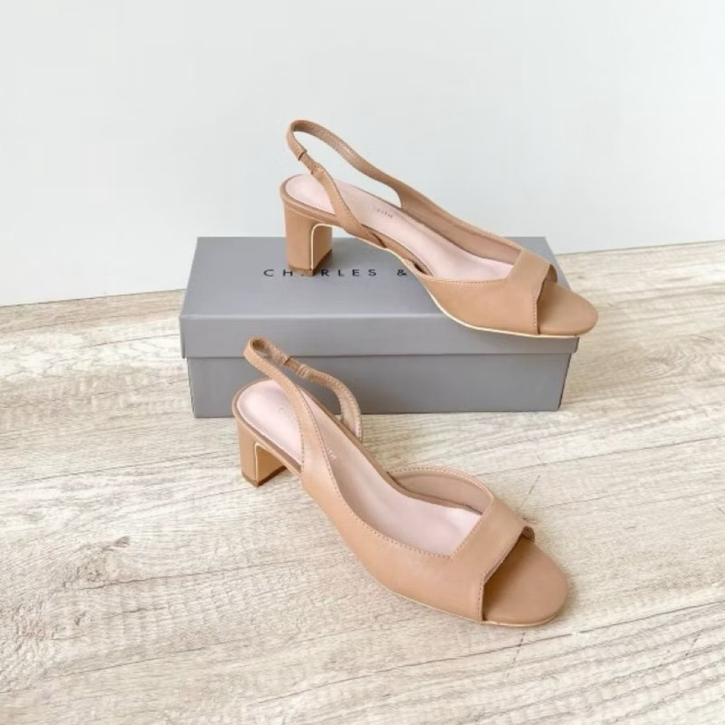 sepatu sandal wanita heels ck 6cm nude, brown