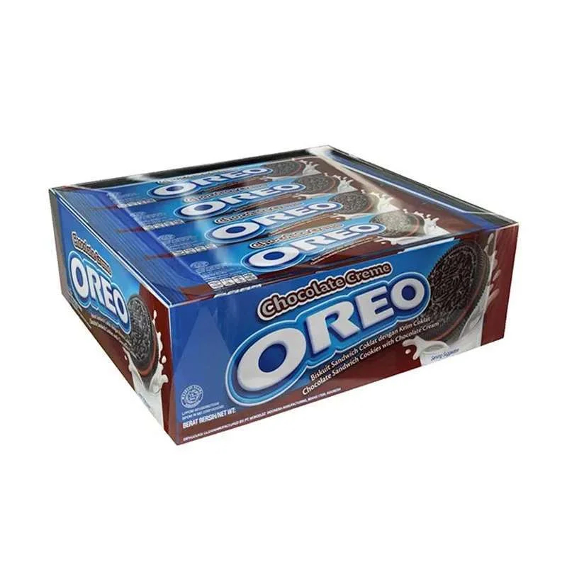 

Oreo Cokelat Eceran 2000 – 1 Pak Isi 12 Pcs | Biskuit Oreo Legendaris Rasa Cokelat Snack Manis Camilan Praktis Biskuit Sandwich Coklat Renyah Dengan Krim Lezat Cocok Untuk Semua Usia