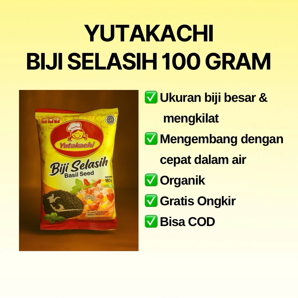 

Yutakachi Biji Selasih organik 100 gram