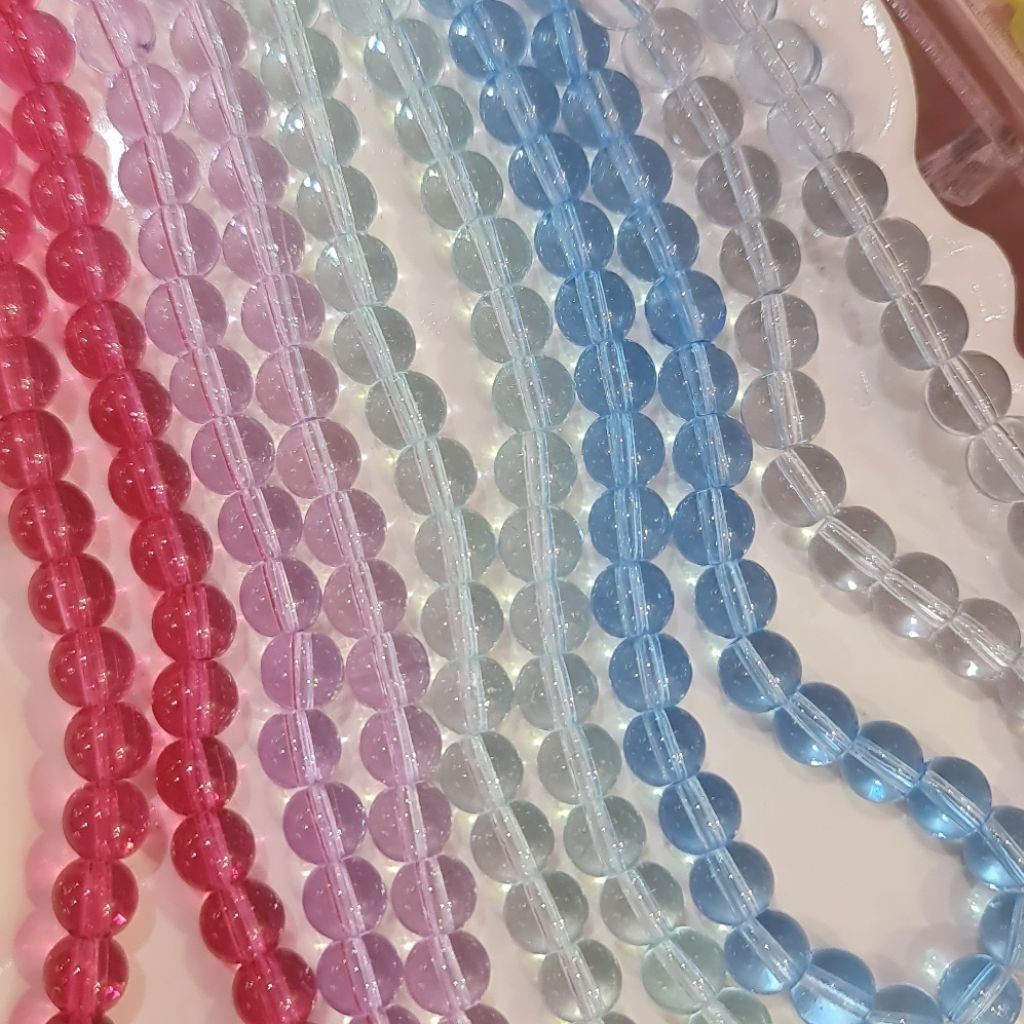 Grosir 100pcs Bulat kaca 8mm k9 gelembung air mutiara Clear Water beads Ceko renceng Manik bening ai