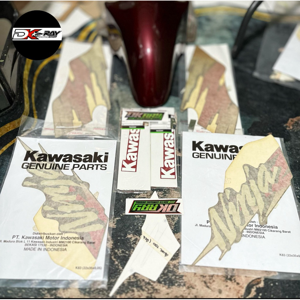 striping stiker sticker ninja kis merah tua dual tone 1997 original kawasaki