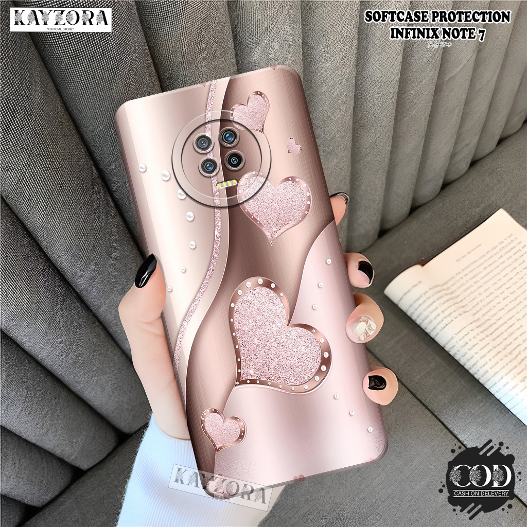 Softcase Hp INFINIX NOTE 7 Terbaru - KAYZORA - Fashion Case Cute Love - Casing INFINIX NOTE 7 - Sili