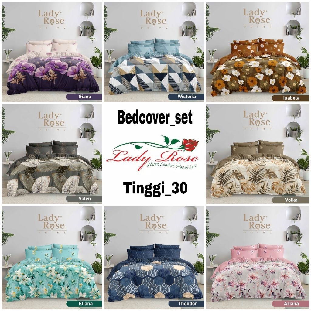Lady Rose - Bedcover Lady rose 160x200 / 180x200 tinggi 30cm new motif terlaris