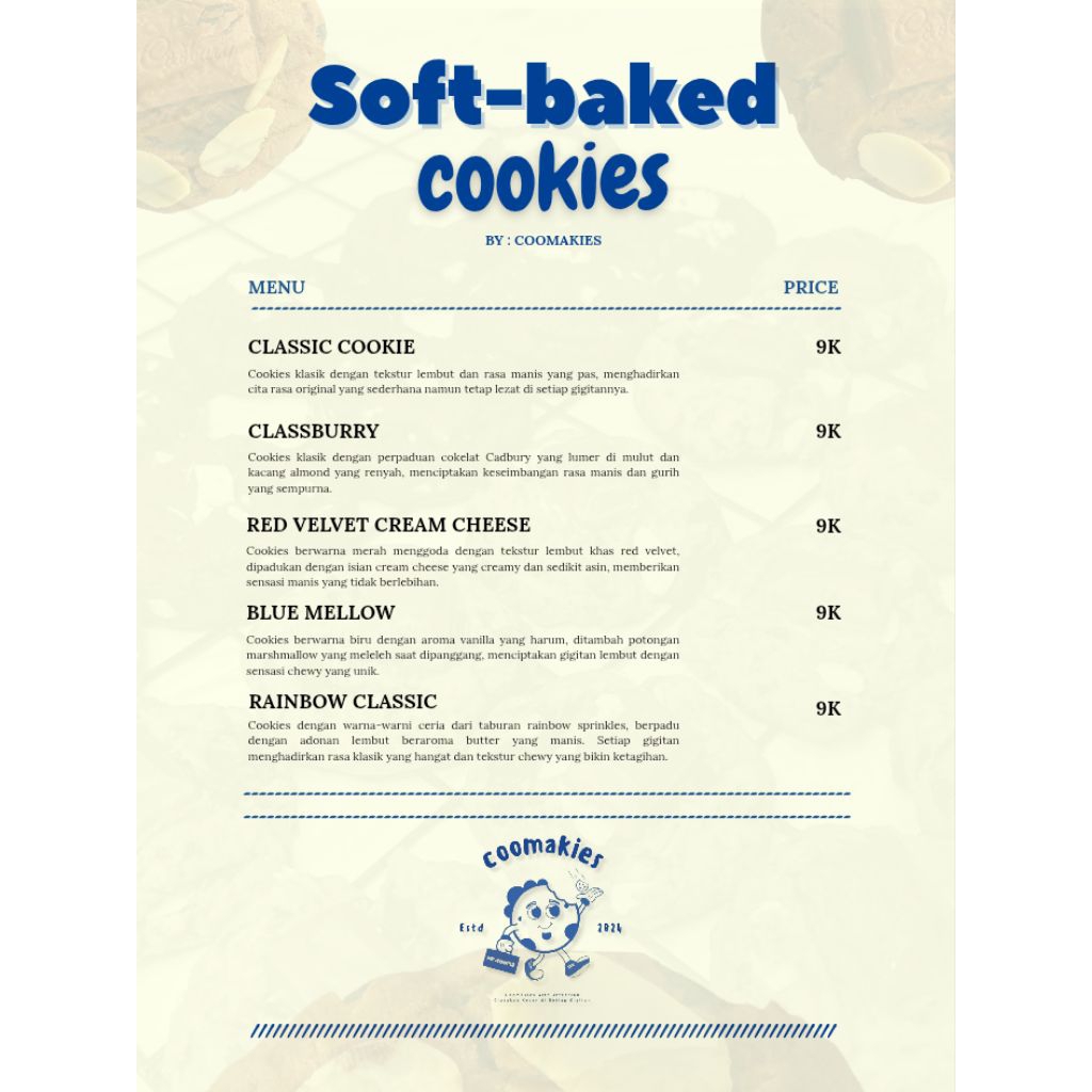 

Soft-baked Cookies Coomaakies