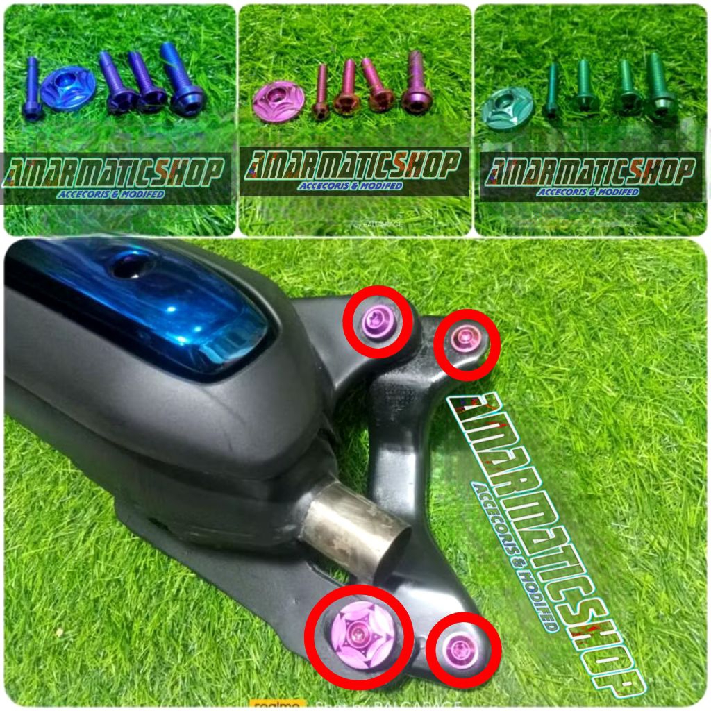 Baut titanium paketan knalpot mio fino mio soul original Vietnam