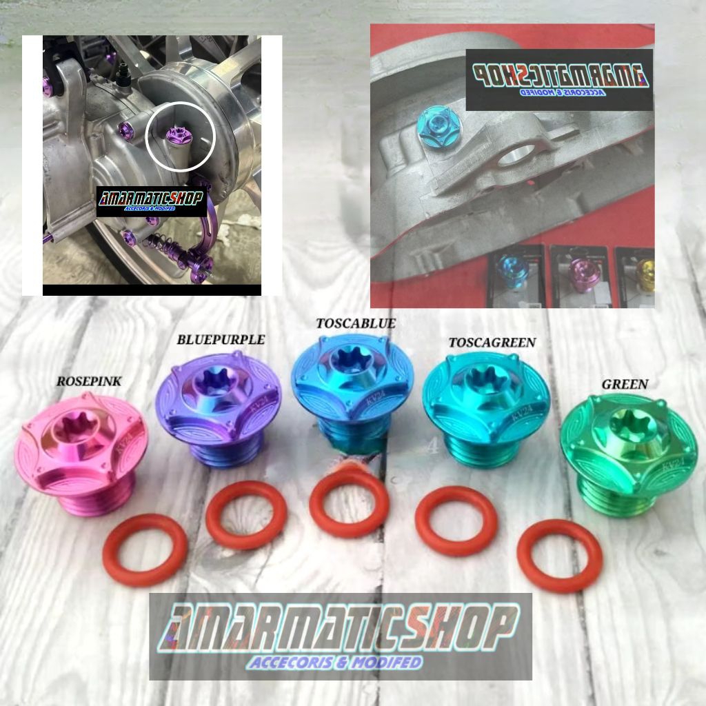 Baut titanium tutup oli gardan matic yamaha mio fino nuvo nmax aerox lexi xeon mio j gt s z