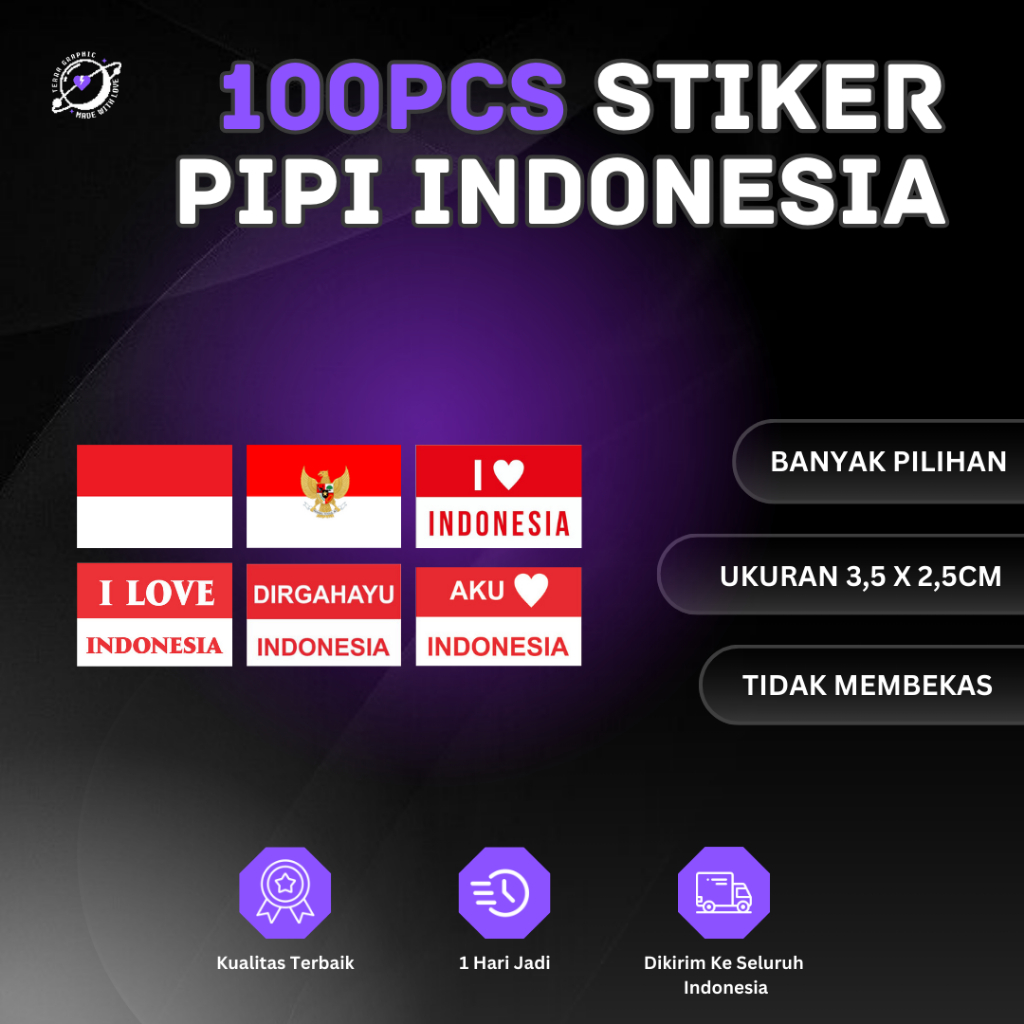 

Stiker Pipi Merah Putih Bendera Indonesia 17 Agustus – 6 Desain, Anti Luntur & Siap Tempel