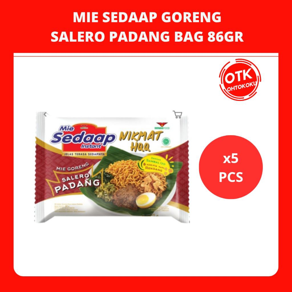 

SEDAAP Mie Instan Goreng Salero Padang 86 GR X 5 Bag