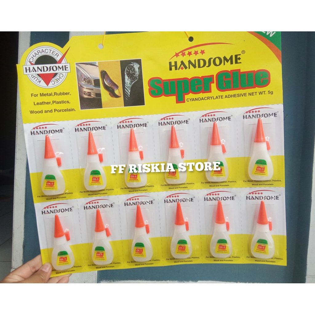 

LEM SUPER GLUE HANDSOME BOTOL(12 pcs)murah