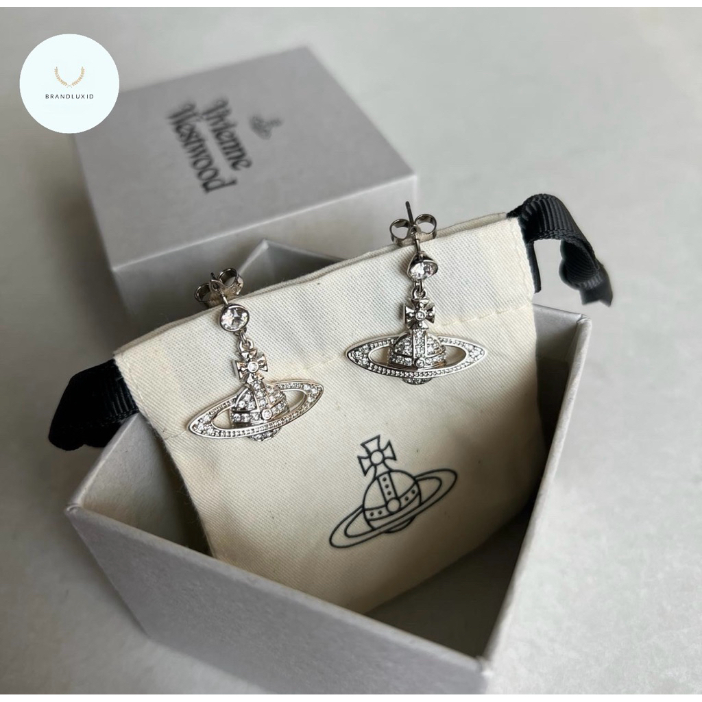 Vivienne westwood mini bas relief drop earrings in silver