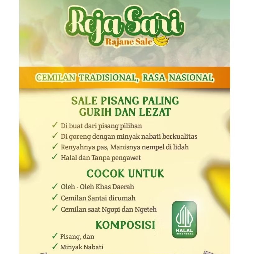 

Promo toko baru !! keripik sale kering khas Purbalingga 120gr