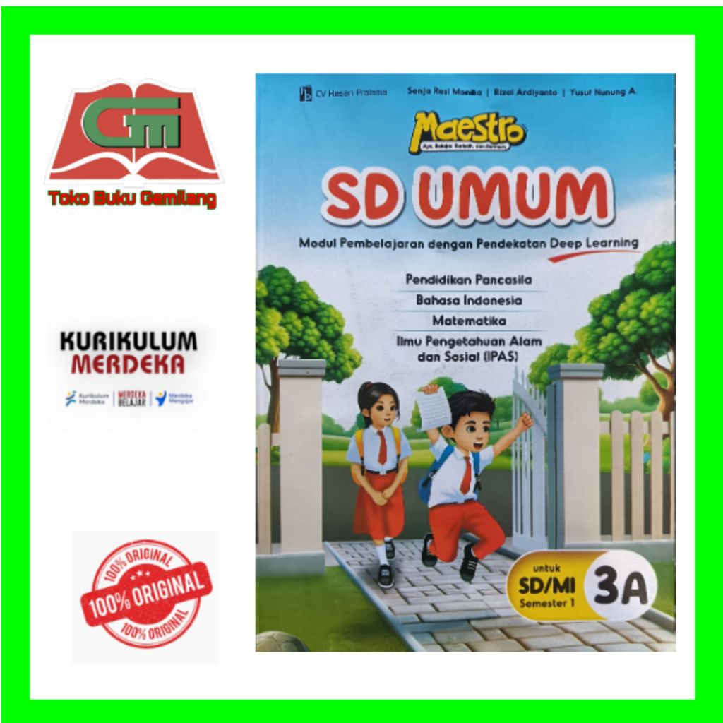 BUKU LKS MAESTRO TERPADU UNTUK SD/MI KELAS 3 KURIKULUM MERDEKA PENERBIT CV HASAN PRATAMA