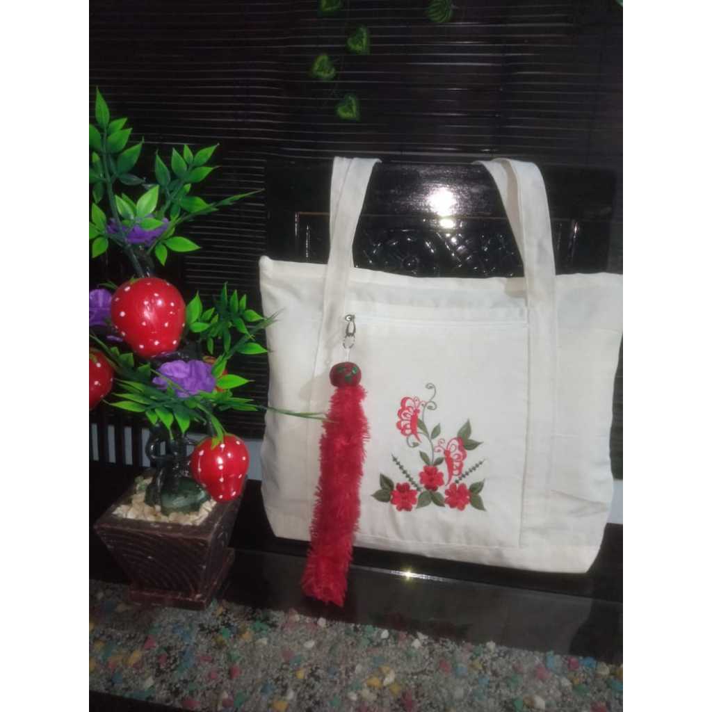 Tas bordir tasikmalaya motif bunga-bunga warna warni