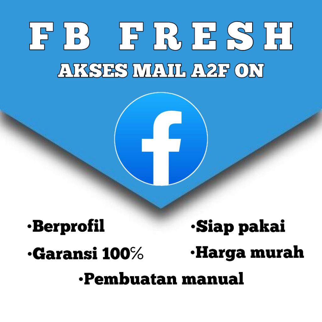 FB Fresh A2F ON/ include email plus cookies akun siap pakai & bergaransi 100%