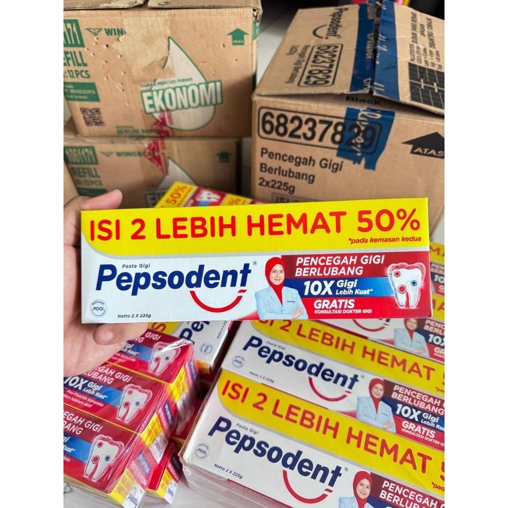 PEPSODENT PASTA GIGI 225GR ISI 2 TWINPACK PROMO ODOL PEPSODEN JUMBO MURAH