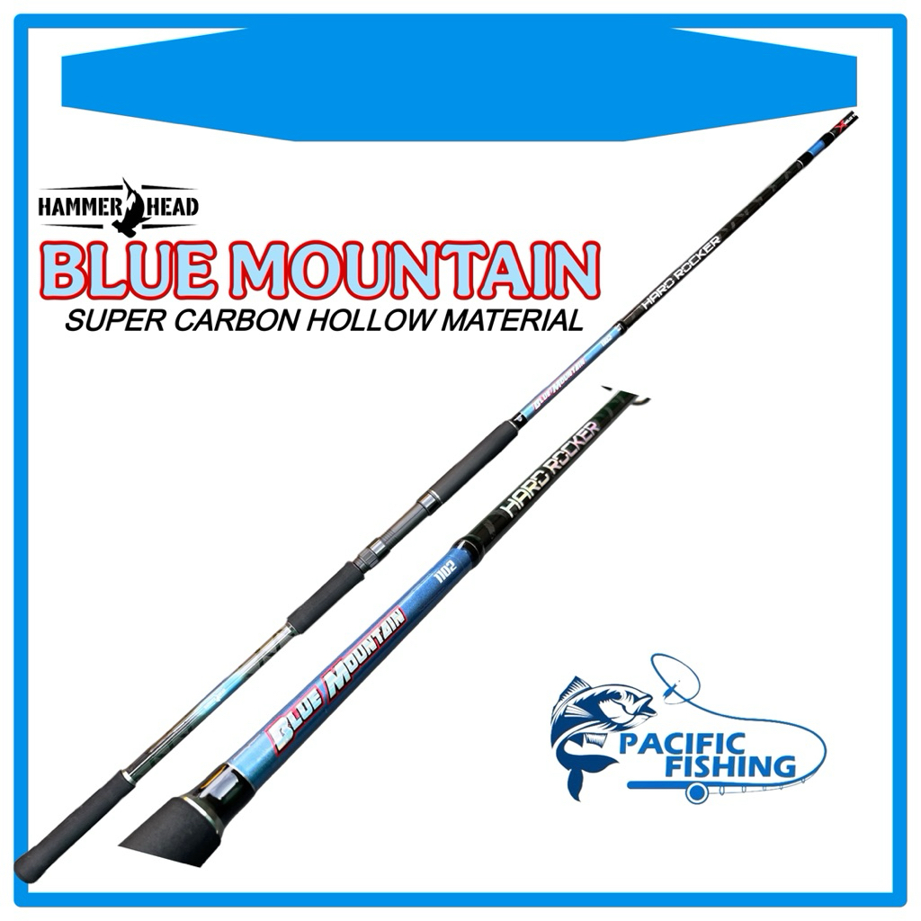 Joran Spinning Hammerhead Blue Mountain 240CM - 300CM Carbon Hard Untuk Casting dan Rock Fishing