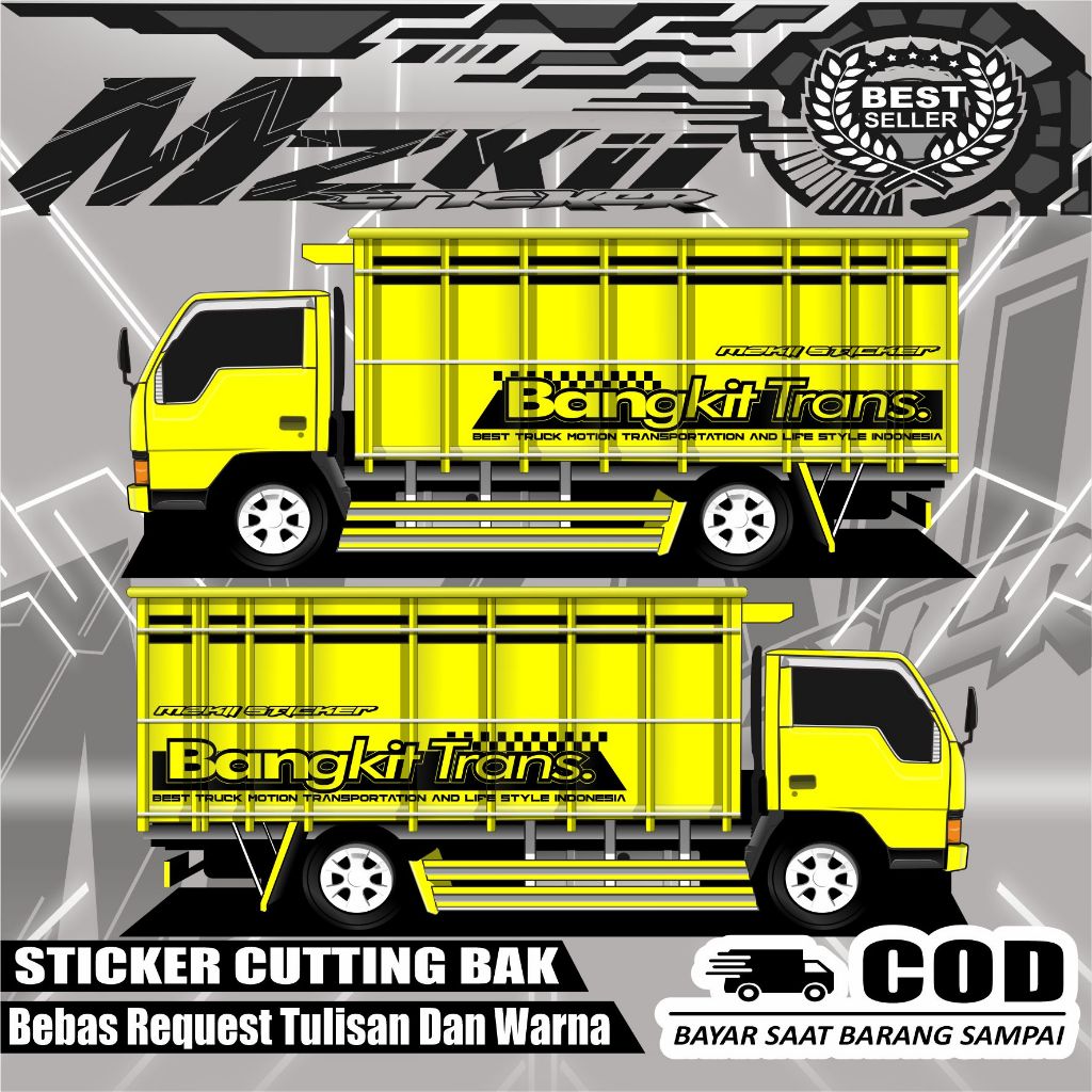 STICKER BAK TRUK MOBIL SAMPING KANAN KIRI YANG LAGI VIRAL BEBAS REQUEST SESUAI SELERA (TERLARIS)