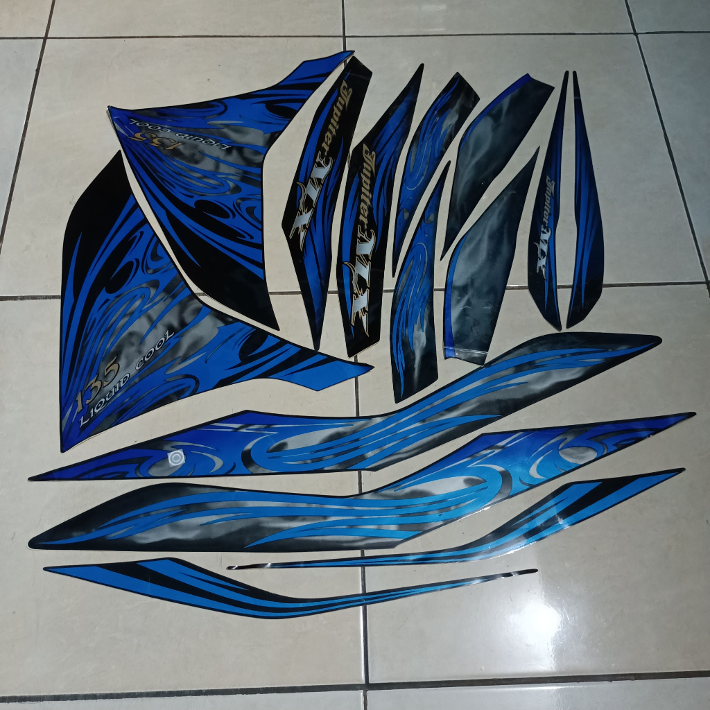 stiker striping yamaha jupiter mx new 135 2011 biru lis body standar berkualitas original