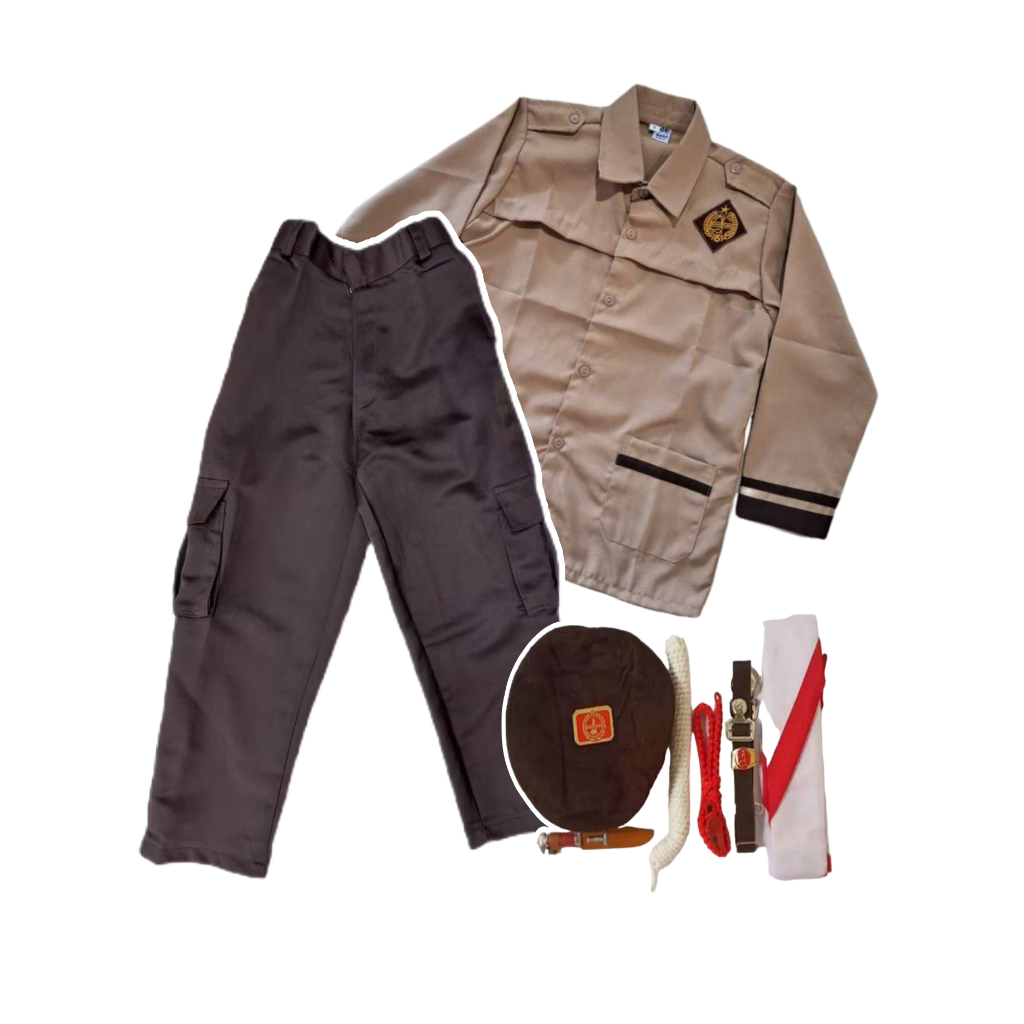 Seragam Pramuka Siaga SD Setelan Panjang Anak Laki Laki Celana PDL Kelas 1-6 SD Bonus Atribut Pramuk