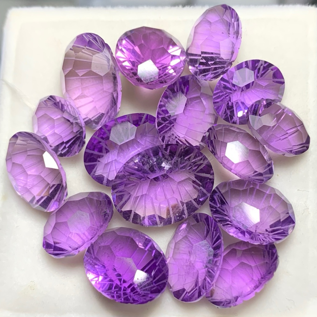 batu permata amethyst brazil asli natural 100% model cutting / losstune batu kucubung amethyst / bat