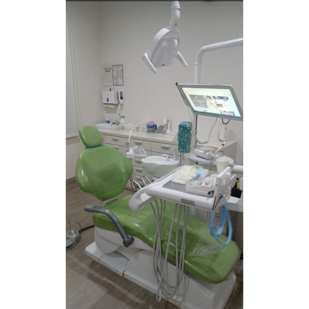 DENTAL UNIT SECOND KDC DEEP CORE K502 LAMPU LED 4 TITIK  PEMAKAIAN 1 TAHUN PAKET KOMPLETE PROMK MERI