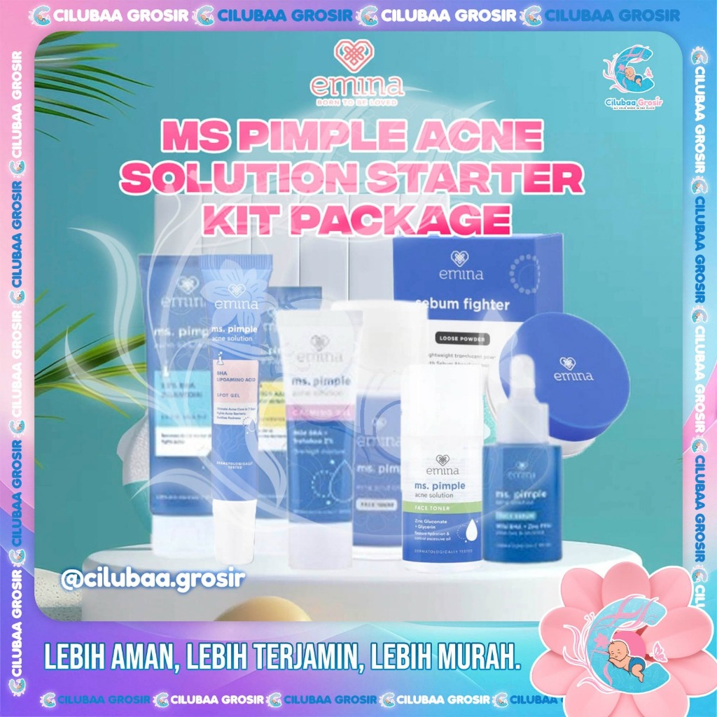 EMINA Ms Pimple Paket Acne Solution Starter Kit || Paket Perawtan Jerawat || Face Wash || Toner || M
